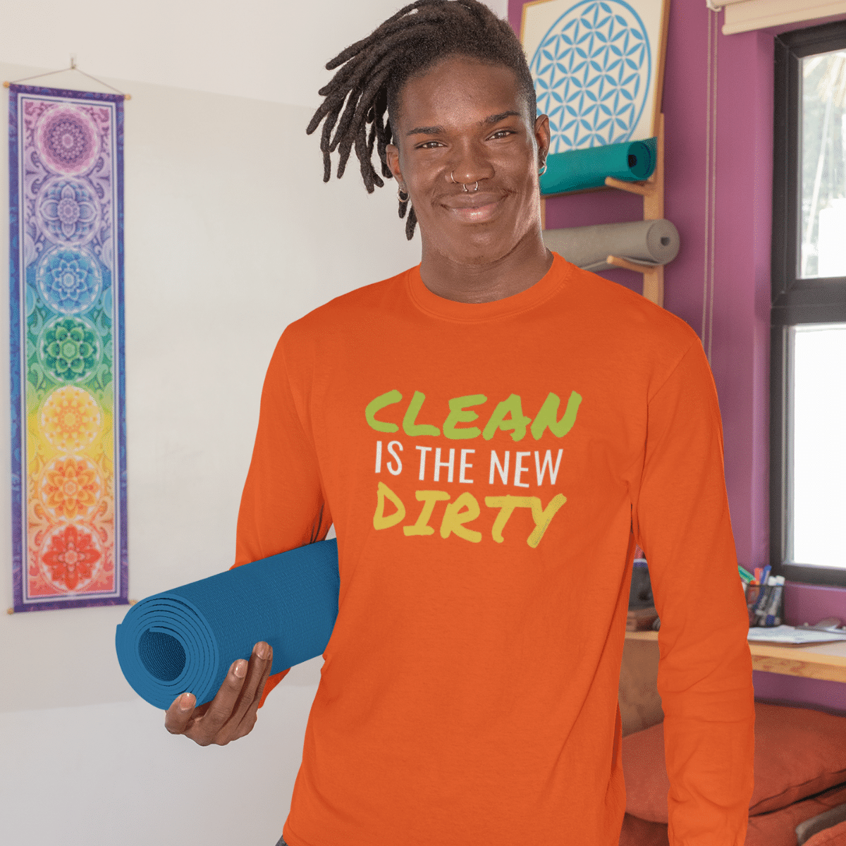 Clean is the New Dirty Savvy Cleaner Funny Cleaning Shirts Long Sleeve Tee