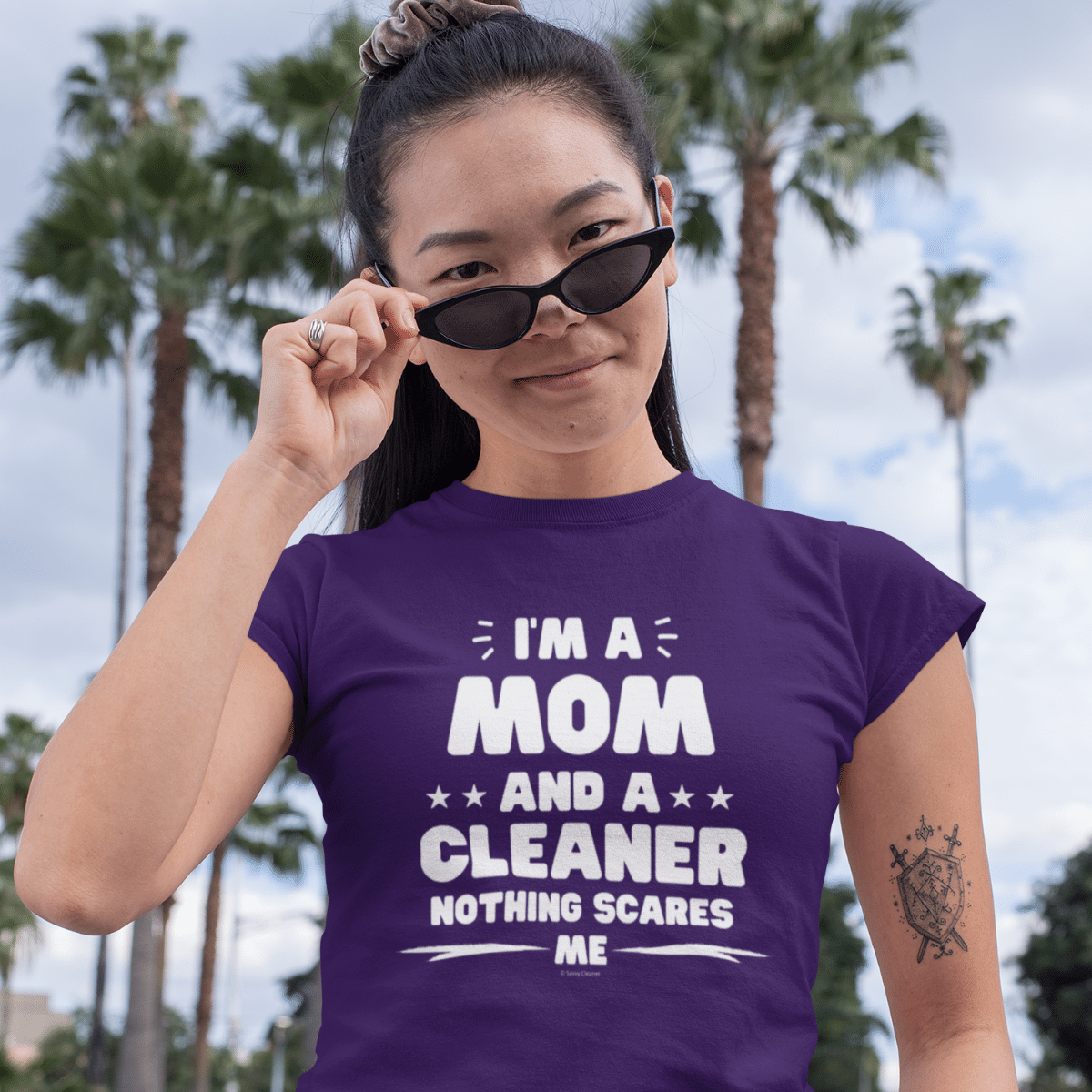 Mom and a Cleaner Savvy Cleaner Funny Cleaning Shirts Standard Tee