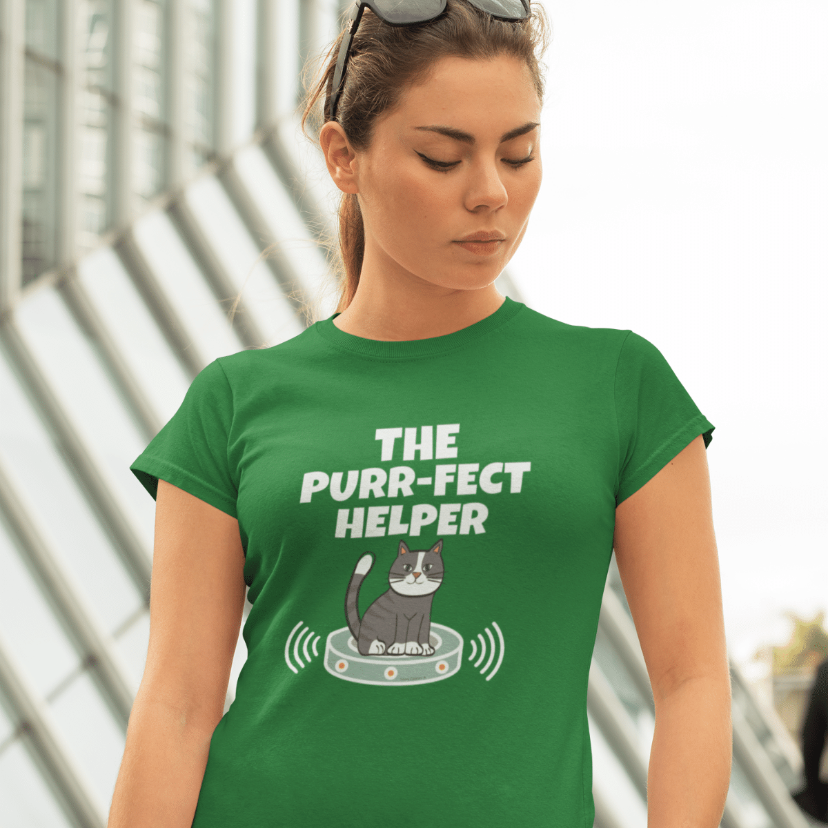 Purrfect Helper Savvy Cleaner Funny Cleaning Shirts Women's Tee