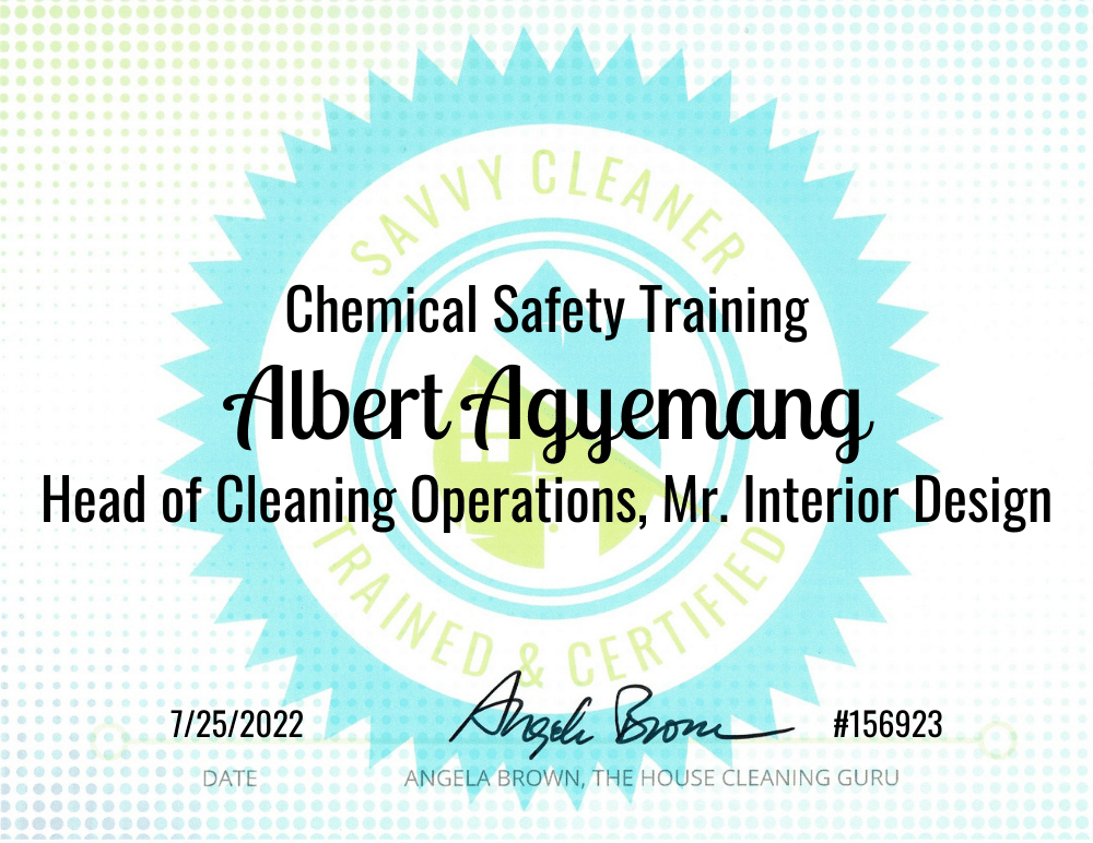 Albert Agyemang Chemical Safety Training Savvy Cleaner Training