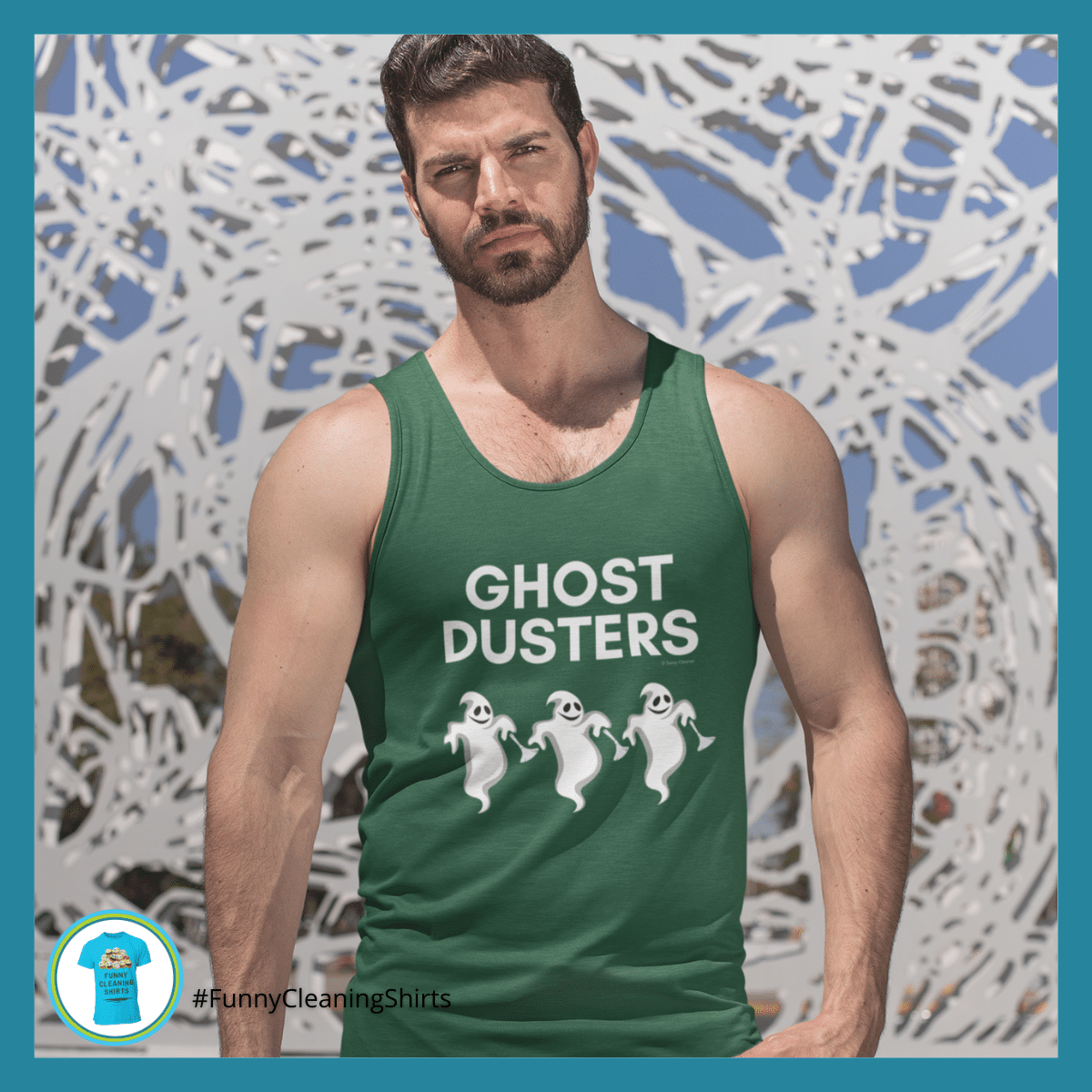 Ghost Dusters Savvy Cleaner Funny Cleaning Shirts Tank Top