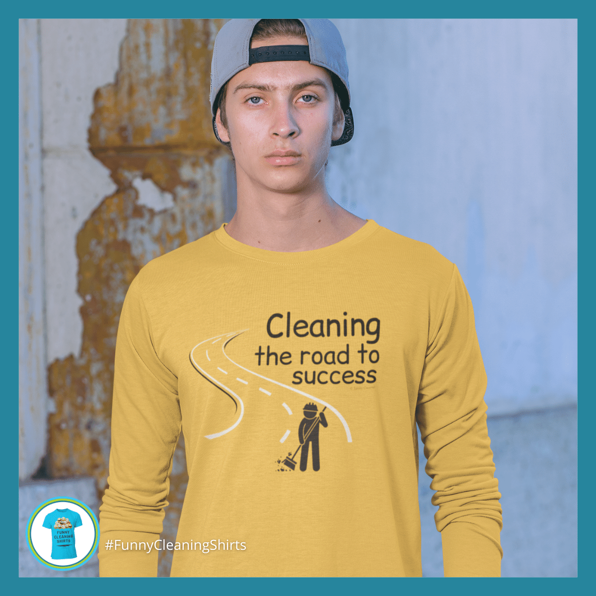 Road to Success Savvy Cleaner Funny Cleaning Shirts Long Sleeve Tee