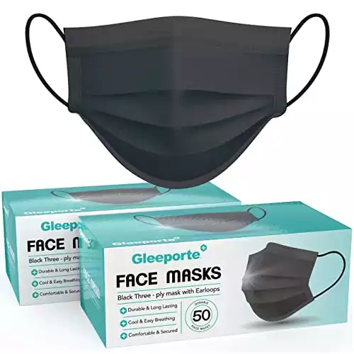 Black Disposable Face Masks