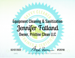 Jennifer Fatland Equipment Cleaning and Sanitization Savvy Cleaner Training