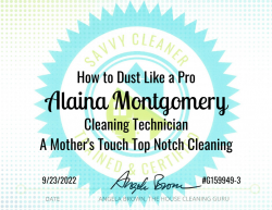 Alaina Montgomery Dust Like a Pro Savvy Cleaner Training
