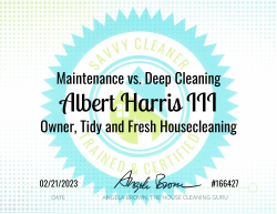 Albert Harris Maintenance vs. Deep Cleaning Savvy Cleaner Training