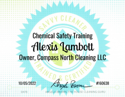 Alexis Lambott Chemical Safety Training Savvy Cleaner Training