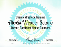 Alexis Weaver Setaro Chemical Safety Training Savvy Cleaner Training