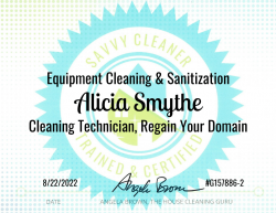 Alicia Smythe Equipment Cleaning and Sanitization Savvy Cleaner Training