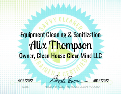Alix Thompson Equipment Cleaning and Sanitization Savvy Cleaner Training