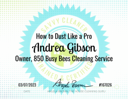 Andrea Gibson Dust Like a Pro Savvy Cleaner Training