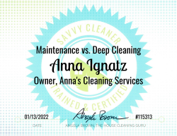 Anna Ignatz Maintenance vs. Deep Cleaning Savvy Cleaner Training 1000x772