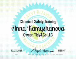 Anna Kamyshanova Chemical Safety Training Savvy Cleaner Training
