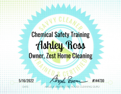 Ashley Ross Chemical Safety Training Savvy Cleaner Training