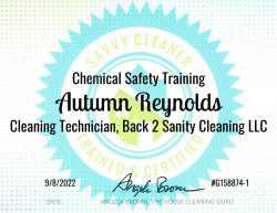 Autumn Reynolds Chemical Safety Training Savvy Cleaner Training