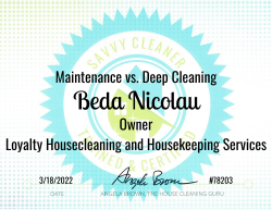 Beda Nicolau Maintenance vs. Deep Cleaning Savvy Cleaner Training