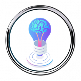 Brain Lightbulb Idea Button 500 x 500