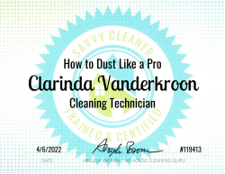 Clarinda Vanderkroon Dust Like a Pro Savvy Cleaner Training