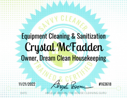 Crystal McFadden Equipment Cleaning and Sanitization Savvy Cleaner Training