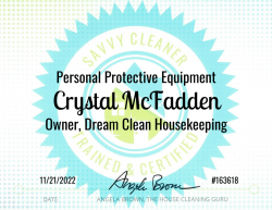 Crystal McFadden Personal Protective Equipment Savvy Cleaner Training