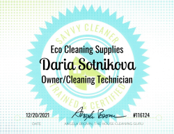 Daria Sotnikova Eco Cleaning Supplies Savvy Cleaner Training