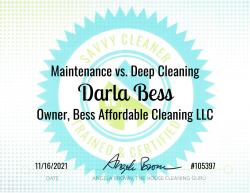 Darla Bess Maintenance vs. Deep Cleaning Savvy Cleaner Training