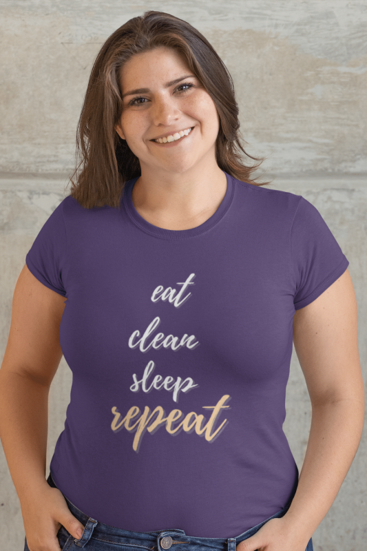 Eat Clean Sleep Repeat Savvy Cleaner Funny Cleaning Shirts Women's Standard Tee