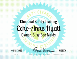 Echo-Anne Hyatt Chemical Safety Training Savvy Cleaner Training