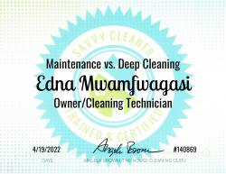 Edna Mwamfwagasi Maintenance vs. Deep Cleaning Savvy Cleaner Training