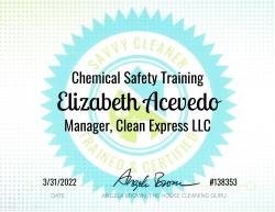 Elizabeth Acevedo Chemical Safety Training Savvy Cleaner Training