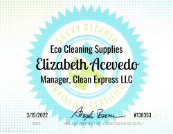 Elizabeth Acevedo Eco Cleaning Supplies Savvy Cleaner Training