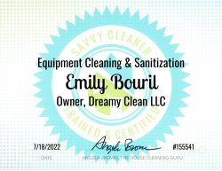 Emily Bouril Equipment Cleaning and Sanitization Savvy Cleaner Training