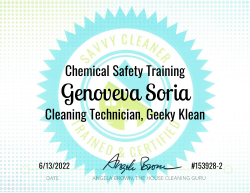 Genoveva Soria Chemical Safety Training Savvy Cleaner Training