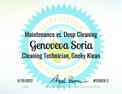 Genoveva Soria Maintenance vs. Deep Cleaning Savvy Cleaner Training