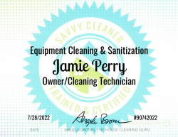 Jamie Perry Equipment Cleaning and Sanitization Savvy Cleaner Training