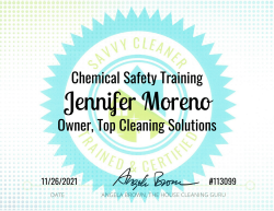 Jennifer Moreno Chemical Safety Training Savvy Cleaner Training