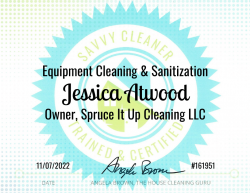 Jessica Atwood Equipment Cleaning and Sanitization Savvy Cleaner Training