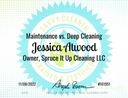 Jessica Atwood Maintenance vs. Deep Cleaning Savvy Cleaner Training