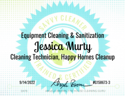 Jessica Murty Equipment Cleaning and Sanitization Savvy Cleaner Training