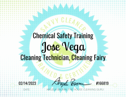 Jose Vega Chemical Safety Training Savvy Cleaner Training