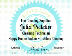 Julia Pelletier Eco Cleaning Supplies Savvy Cleaner Training