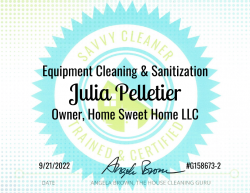 Julia Pelletier Equipment Cleaning and Sanitization Savvy Cleaner Training
