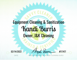 Kandi Burris Equipment Cleaning and Sanitization Savvy Cleaner Training