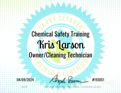 Kris Larson Chemical Safety Training Savvy Cleaner Training