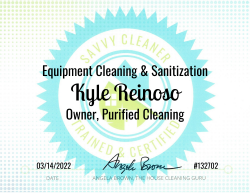 Kyle Reinoso Equipment Cleaning and Sanitization Savvy Cleaner Training