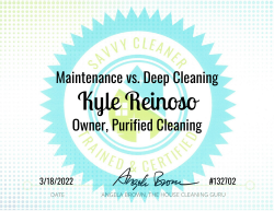 Kyle Reinoso Maintenance vs. Deep Cleaning Savvy Cleaner Training