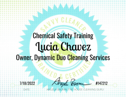 Lucia Chavez Chemical Safety Training Savvy Cleaner Training