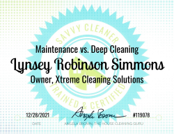 Lynsey Robinson Simmons Maintenance vs. Deep Cleaning Savvy Cleaner Training 1000x772