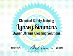 Lynsey Simmons Chemical Safety Training Savvy Cleaner Training