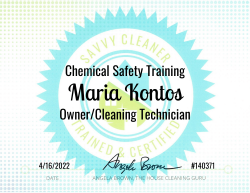 Maria Kontos Chemical Safety Training Savvy Cleaner Training